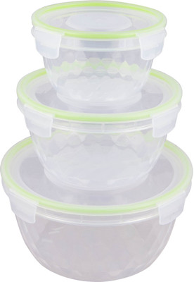 

birdy Round Lock&lock - 2100 ml Plastic Grocery Container(Pack of 3, Green)