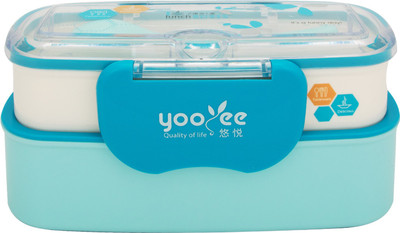 

Home Belle 2 layer stylish lunch box - 500 ml Plastic Grocery Container(Pack of 2, Blue)