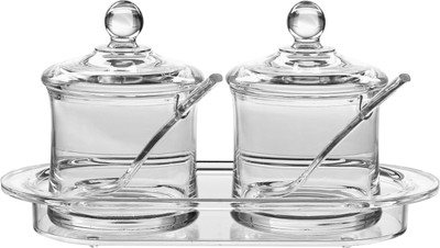 

iStuff - 150 ml Plastic Tea Coffee & Sugar Container, Pickle Container & Salt Pepper Container(Pack of 2, Clear)