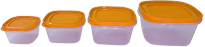Kitach - 2300 ml Plastic Grocery Container(Pack of 4, Yellow)