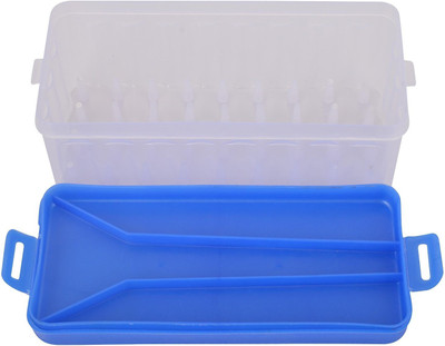 

Manoramaenterprises Good looking & useful - 3 dozen Plastic Grocery Container(White, Blue), Blue;white