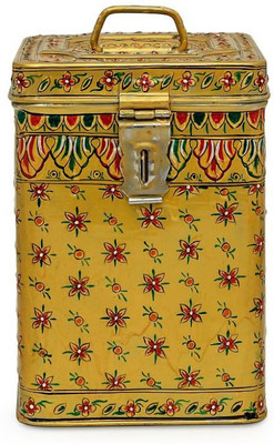 

Kaushalam Mughal - 3 L Steel Grocery Container(Gold)