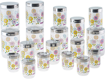 

Steelo Sunflower Design - 200 ml, 500 ml, 1100 ml Plastic Food Storage(Pack of 18, Clear)