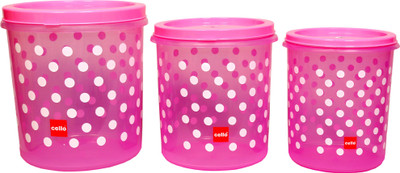

Cello - 5000 ml, 7500 ml, 10000 ml Plastic Grocery Container(Pack of 3, Pink)