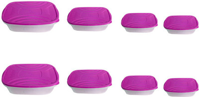 

Velgo - 200 ml, 400 ml, 900 ml, 1500 ml Plastic Grocery Container(Pack of 8, Pink)