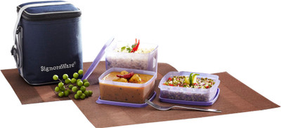 Signoraware Director Special Lunch (Medium) with Bag - 500 ml, 850 ml, 350 ml Plastic Grocery Container(Pack of 3, Blue) Signoraware Director Special Lunch (Medium) with Bag - 500 ml, 850 ml, 350 ml Plastic Grocery Container(Pack of 3, Blue)