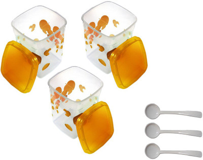 

Velgo - 150 ml, 400 ml, 800 ml Plastic Grocery Container(Pack of 3, Orange)
