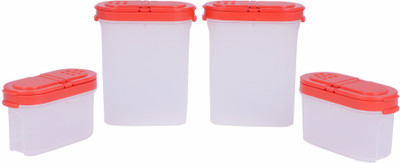 Tupperware Modular Spice Shakers - 200 ml Plastic Grocery Container(Pack of 4, Red)
