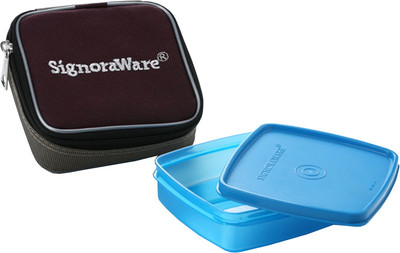 Signoraware Nano Twin Smart Lunch With Bag - 40 ml, 350 ml Plastic Grocery Container(Pack of 2, Blue) Signoraware Nano Twin Smart Lunch With Bag - 40 ml, 350 ml Plastic Grocery Container(Pack of 2, Blue)