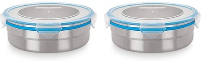 

monika enterprises - 1000 ml, 700 ml Steel Grocery Container(Pack of 2, Silver)