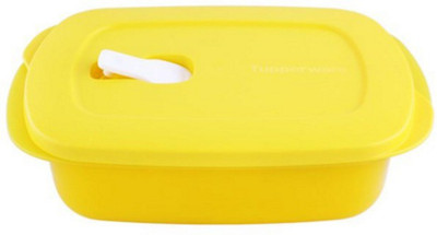 

Tupperware Crystal Wave Rectangular - 1 L PP (Polypropylene) Grocery Container(Yellow)