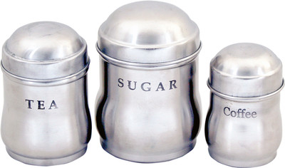 

Kitchen Krafts Plain Tea Coffee Sugar - 1000 ml Steel Tea Coffee & Sugar Container(Pack of 3, Silver)