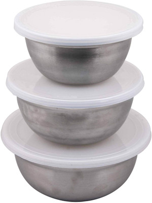 

birdy 3pcs Storage set - 3100 ml Steel Grocery Container(Pack of 3, Silver)
