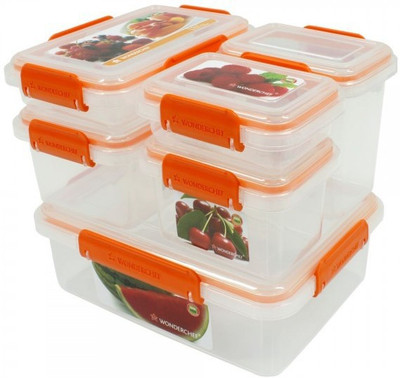 

Wonderchef Wonderchef Lockit Container 6Pcs 63151575 - 200 ml, 400 ml, 650 ml, 300 ml, 1 L, 2 L Plastic Grocery Container(Pack of 6, Clear)