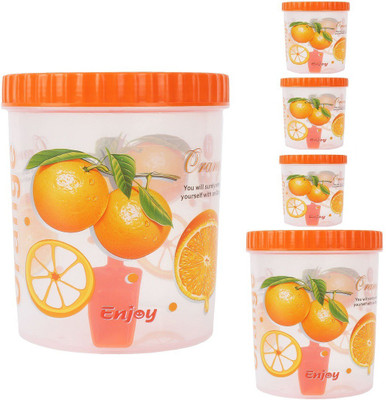 

Stylobby - 2000 ml, 1100 ml, 250 ml, 250 ml, 250 ml Polypropylene Grocery Container(Pack of 5, Orange)