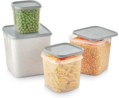 

All Time - 600 ml, 1200 ml, 2000 ml, 3000 ml PP (Polypropylene) Grocery Container(Pack of 4, Silver)