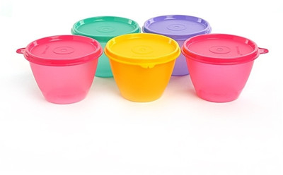 TUPPERWARE Plastic Fridge Container  - 450 ml(Pack of 5, Multicolor)
