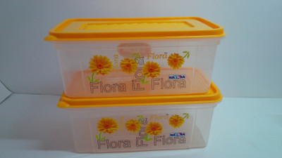 Nayasa Bread Box - 2000 ml Plastic Grocery Container(Pack of 2, Yellow) available at flipkart for Rs.210