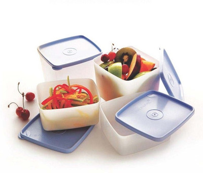 

Tupperware Cool n Fresh - 2300 ml Plastic Grocery Container(Pack of 4, White, Blue), Blue;white