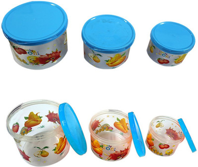 

velgo - 240 ml, 490 ml, 780 ml Plastic Grocery Container(Pack of 6, Blue)