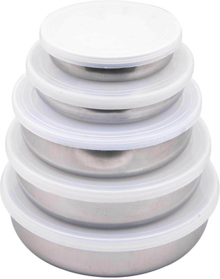 

birdy 5pcs Storage set - 2350 ml Steel Grocery Container(Pack of 5, Silver)