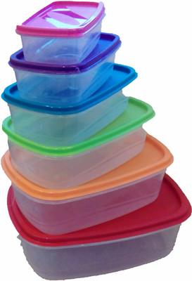 

Princeware - 275 ml, 475 ml, 725 ml, 1150 ml, 1800 ml, 2850 ml Plastic Grocery Container(Pack of 6, Multicolor)