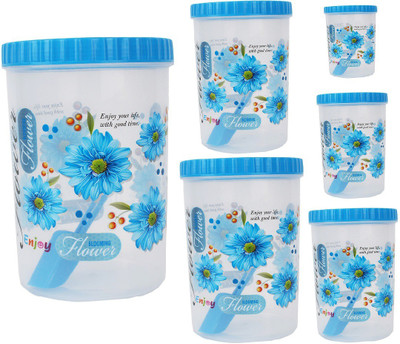 

Stylobby - 2000 ml, 1200 ml, 1100 ml, 1000 ml, 500 ml, 250 ml Polypropylene Grocery Container(Pack of 6, Blue)