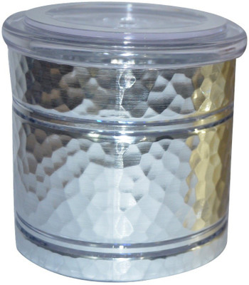 

EVA Evergreen Assets Hammered - 1000 ml Plastic Grocery Container(Silver)