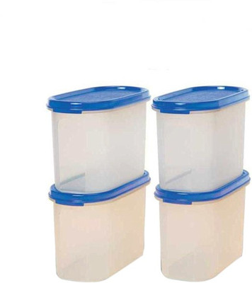 

Rudraksh Enterprises Tupperware MM Oval set of 4 1.1ltrs. - 1.1 L PP (Polypropylene) Grocery Container(Pack of 4, White)