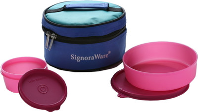 Signoraware New Classic Round Small - 200 ml, 550 ml Plastic Grocery Container(Pack of 2, Pink) Signoraware New Classic Round Small - 200 ml, 550 ml Plastic Grocery Container(Pack of 2, Pink)