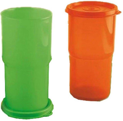 

Tupperware Legacy Tumbler - 300 ml Steel Grocery Container(Pack of 2, Orange, Green), Green;orange