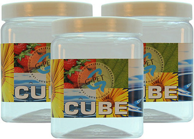GPET Cube Pet Container - Set of 3 - 1000 ml Plastic Grocery Container(Pack of 3, White) GPET Cube Pet Container - Set of 3 - 1000 ml Plastic Grocery Container(Pack of 3, White)