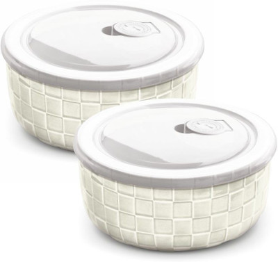 

Treo Krug - 500 ml Ceramic Grocery Container(Pack of 2, White)