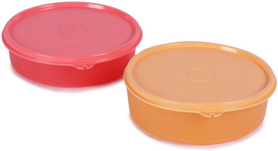 

Tupperware Medium Handy Bowl - 350 ml Plastic Grocery Container(Pack of 2, Red, Orange), Orange;red