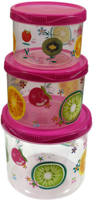 Velgo - 240 ml, 492 ml, 785 ml Plastic Grocery Container(Pack of 3, Pink)