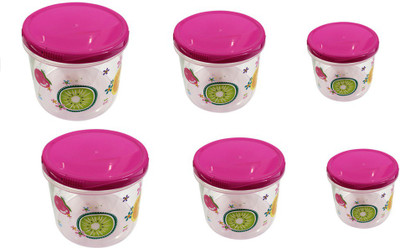 

velgo - 240 ml, 490 ml, 780 ml Plastic Grocery Container(Pack of 6, Pink)