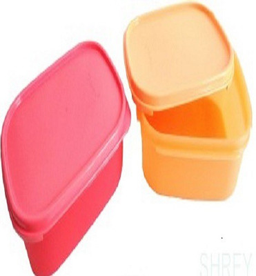 

Tupperware - 850 ml Plastic Grocery Container(Pack of 2, Orange, Pink)