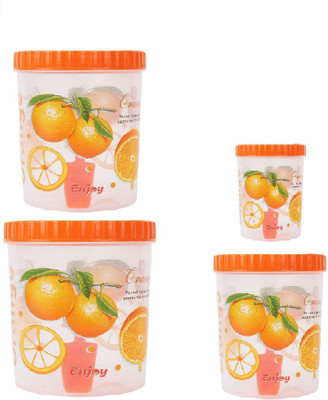 

Stylobby - 1000 ml, 1200 ml, 1100 ml, 500 ml Polypropylene Grocery Container(Pack of 4, Orange)