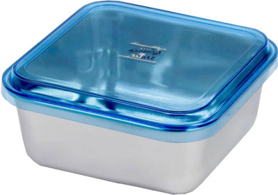 

JVL Square Lid Bowl (Acrylic Lid) - 200 ml Plastic, Steel Food Storage(Silver)