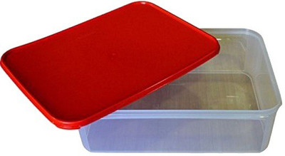 

Tupperware - 9.4 L Plastic Grocery Container(Clear, Red)