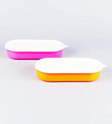 

Tupperware Noodle box - 500 ml PP (Polypropylene) Grocery Container(Pack of 2, Pink, Orange), Orange;pink