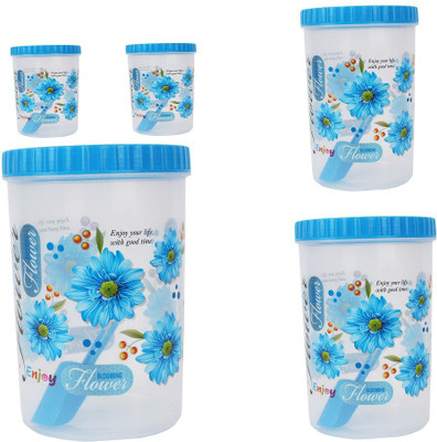 

Stylobby - 1500 ml, 1100 ml, 1100 ml, 250 ml, 250 ml Polypropylene Grocery Container(Pack of 5, Blue)