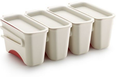 

Lekue - 2 ml PP (Polypropylene) Grocery Container(Pack of 4, White, Red), Red;white