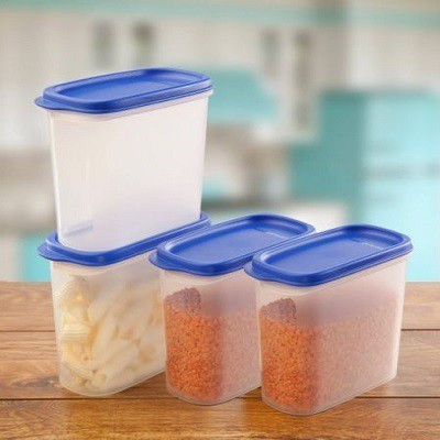 

Tupperware - 1.1 L PP (Polypropylene) Grocery Container(Pack of 4, Blue)