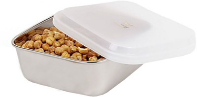 

JVL Square Lid Bowl - 700 ml Plastic, Steel Food Storage(Silver)