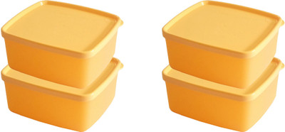 

Tupperware - 450 ml Plastic Grocery Container(Pack of 4, Orange)
