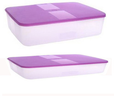 

Tupperware - 2150 ml Plastic Grocery Container(Pack of 2, Purple, White)