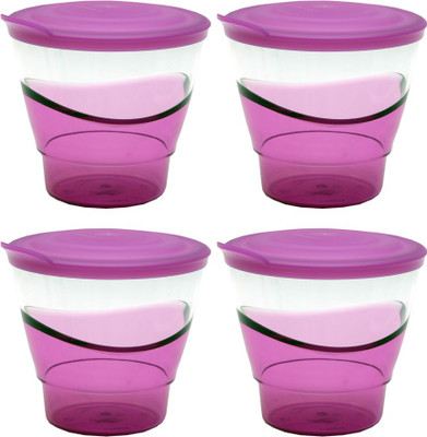 

Tupperware - 200 ml Plastic Grocery Container(Pack of 4, Purple)