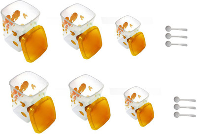 

Velgo - 150 ml, 400 ml, 800 ml Plastic Grocery Container(Pack of 6, Orange)