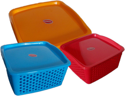 

Sonal - 400 ml Plastic Grocery Container(Pack of 3, Multicolor)
